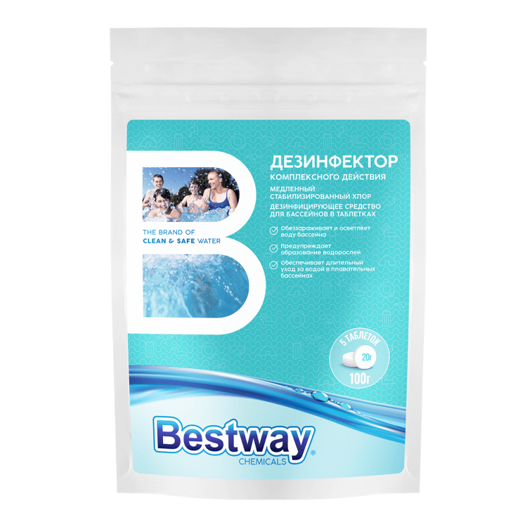 Медленный стабилизированный хлор в таблетках по 20 г, 0.1 кг-1