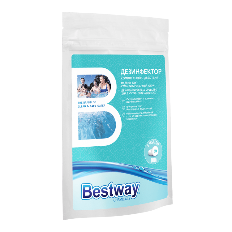 Медленный стабилизированный хлор в таблетках по 20 г, 0.1 кг